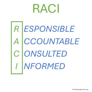 Responsible Accountable Consulted and Informed roles detailed