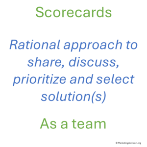 Scorecards Provide Rational Approach to Share, Discuss and Prioritize Solutions