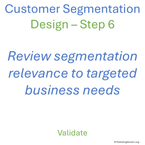 customer segmentation step 6 - review segmentation relevance with initial business needs