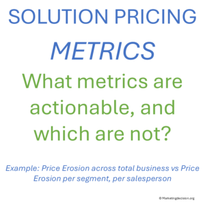 Pricing metrics and KPIs - actionnable or not