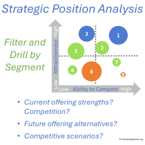 Strategic Position Analysis by market segment, offering strength and competitive scenario